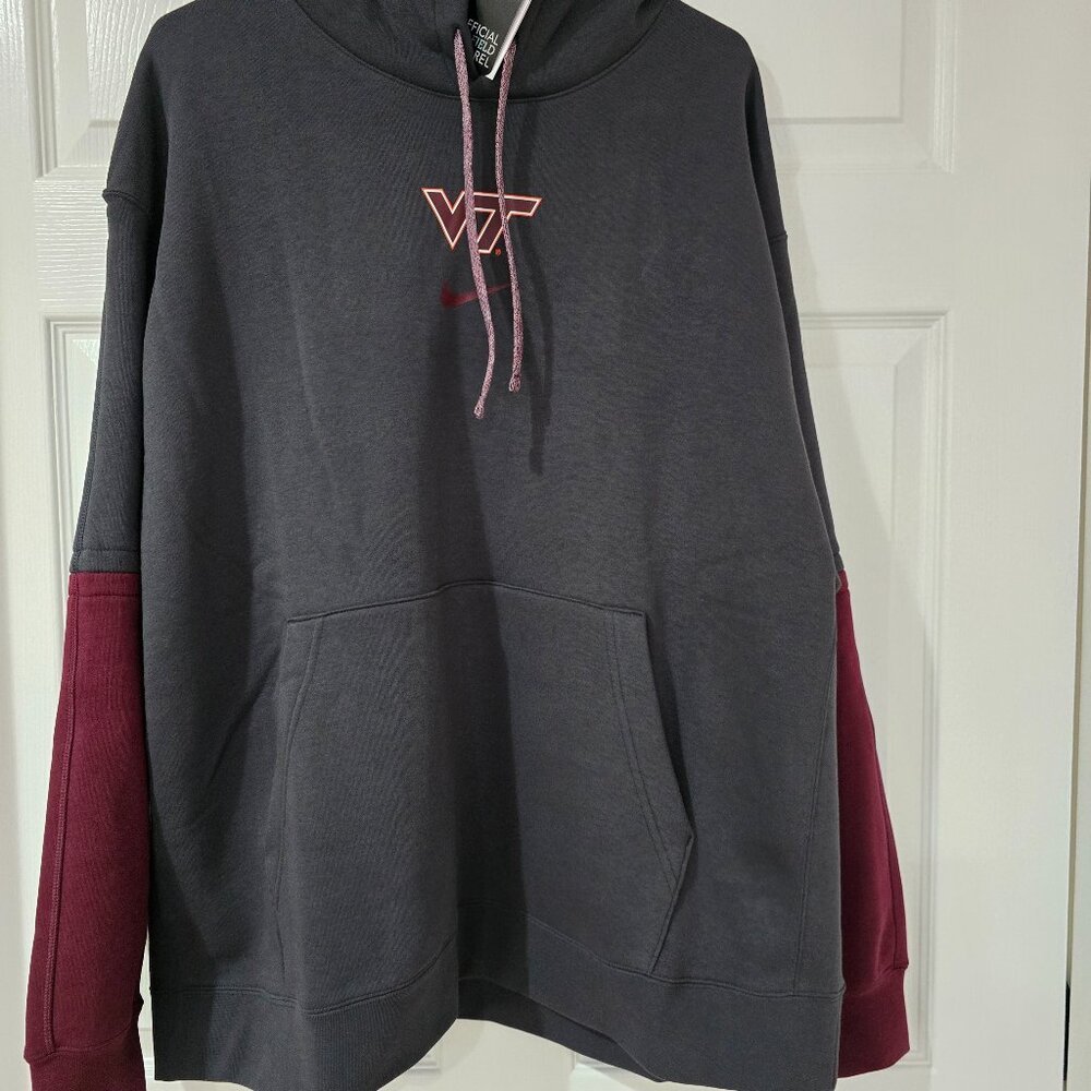 Virginia Tech Hokies Men's Nike Pullover Hoodie Gray Maroon Sz XXL New with Tags